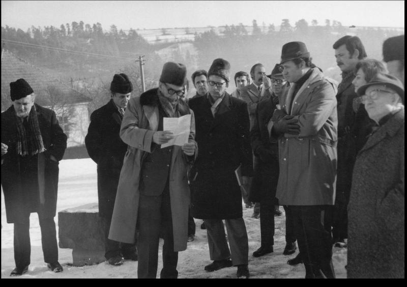 Magyar és román írók Felsőháromszéken 1976. december 19-én. Kovács László felvétele